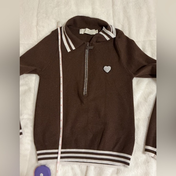 Brown Long Sleeve Polo Top - Picture 4 of 5